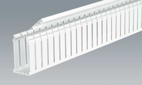 Wire Duct, Wide Slot, White, L 6 Ft