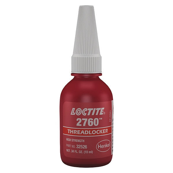 Threadlocker, LOCTITE 2760, Red, High Strength, Liquid, 50 mL Bottle