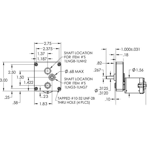 DC Gearmotor, 1.5 rpm, 12V, TENV