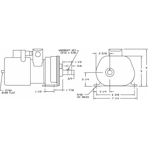 AC Gearmotor, 600.0 in-lb Max. Torque, 6 RPM Nameplate RPM, 115/230V AC Voltage, 1 Phase