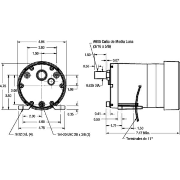 AC Gearmotor, 113.0 in-lb Max. Torque, 7 RPM Nameplate RPM, 115V AC Voltage, 1 Phase