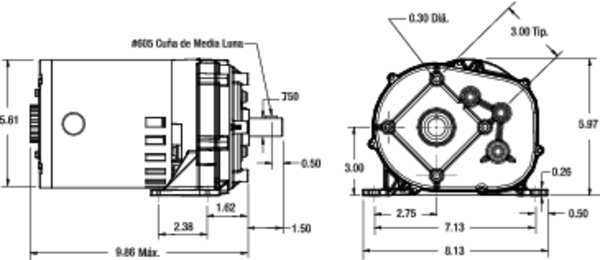 AC Gearmotor, 600.0 in-lb Max. Torque, 6 RPM Nameplate RPM, 115V AC Voltage, 1 Phase