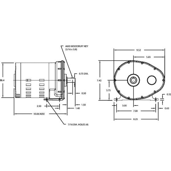 AC Gearmotor, 800.0 in-lb Max. Torque, 31 RPM Nameplate RPM, 115V AC Voltage, 1 Phase
