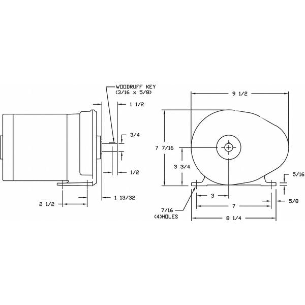 AC Gearmotor, 800.0 in-lb Max. Torque, 31 RPM Nameplate RPM, 115V AC Voltage, 1 Phase