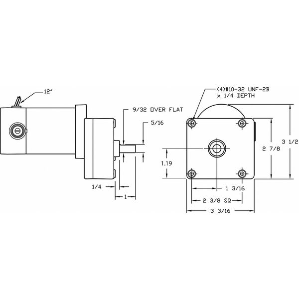 DC Gearmotor, 13.0 in-lb Max. Torque, 93 RPM Nameplate RPM, 90V DC Voltage