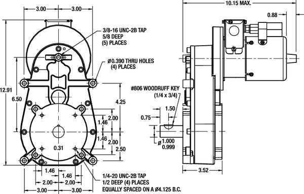 AC Gearmotor, 1,900.0 in-lb Max. Torque, 2 RPM Nameplate RPM, 115/230V AC Voltage, 1 Phase