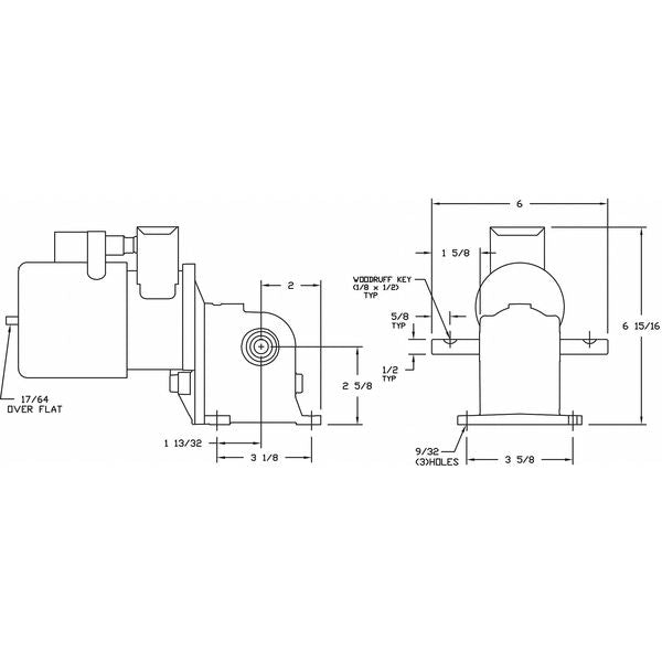 AC Gearmotor, 89.0 in-lb Max. Torque, 40 RPM Nameplate RPM, 115/230V AC Voltage, 1 Phase
