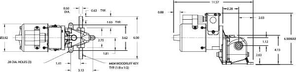 AC Gearmotor, 89.0 in-lb Max. Torque, 40 RPM Nameplate RPM, 115/230V AC Voltage, 1 Phase