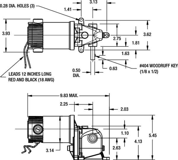DC Gearmotor, 102.0 in-lb Max. Torque, 24 RPM Nameplate RPM, 90V DC Voltage