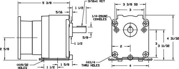 Speed Reducer, C-Face, 42CZ/48, 12.7:1