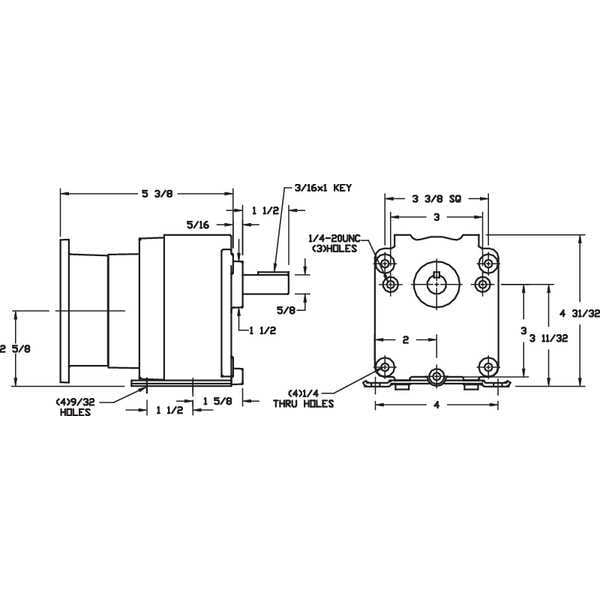 Speed Reducer, C-Face, 42CZ/48, 35.8:1