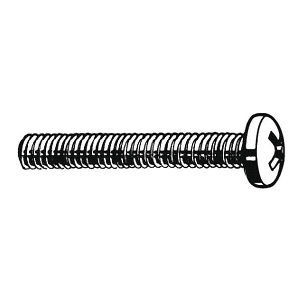 #6-32 x 3/8 in Phillips Pan Machine Screw, Plain Stainless Steel, 100 PK