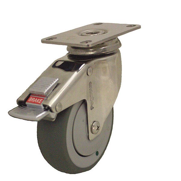 Swivel Plate Caster w/Total-Lock, TPR, 6 in, 240 lb