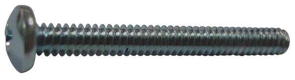 #6-32 x 1 in Phillips Pan Machine Screw, Zinc Plated Steel, 100 PK