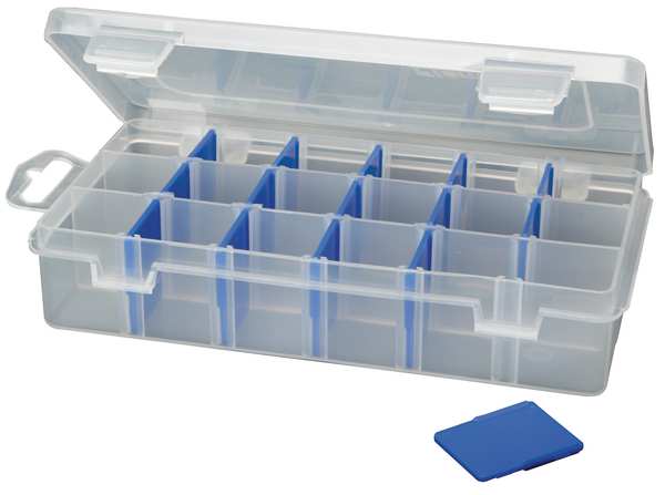 Adjustable Compartment Box with 3 to 18 compartments, Plastic, 1 1/2 in H x 3-5/16 in W
