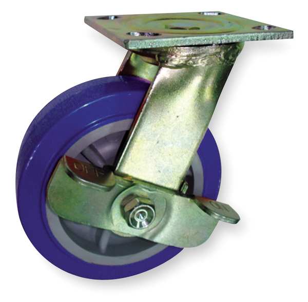 Swivel Plate Caster, Poly, 6 in., 900 lb.