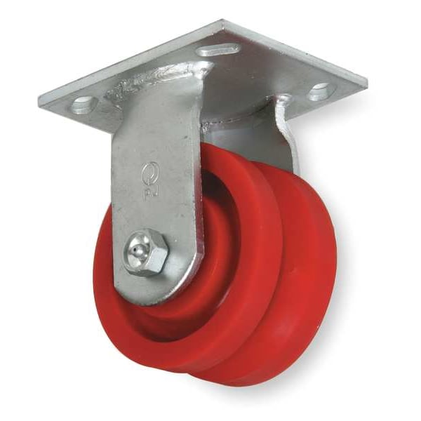V-Groove Rigid Caster, Polye, 4 in., 350 lb