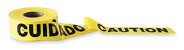 Barricade Tape, Yellow/Black, 1000ft x 3In