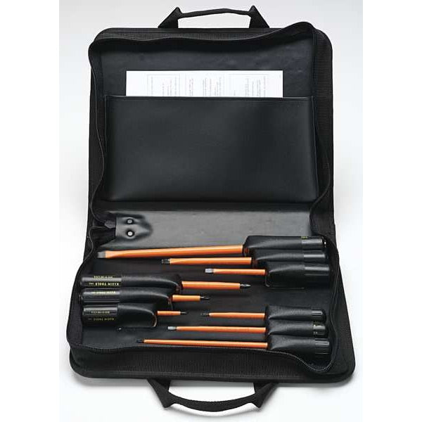 Screwdriver Set, 1000V Insulated Slotted and Phillips, 9-Piece