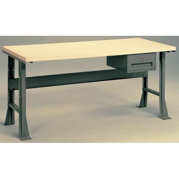 Work Bench with Plastic Top and Flared Legs, Laminate, 72