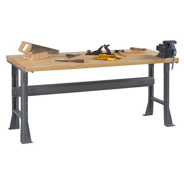 Work Bench with Butcher Block Top and Flared Legs, Butcher Block, 72