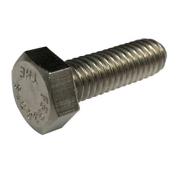 #10-24 x 5/8 in Hex Hex Machine Screw, Plain 18-8 Stainless Steel, 100 PK