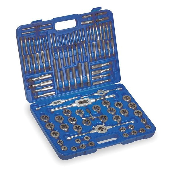 Tap/Die Set, 110 Pc, High Carbon Steel