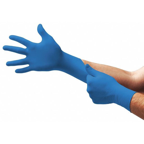 Disposable Gloves, Nitrile, Powdered, Blue, 100 PK