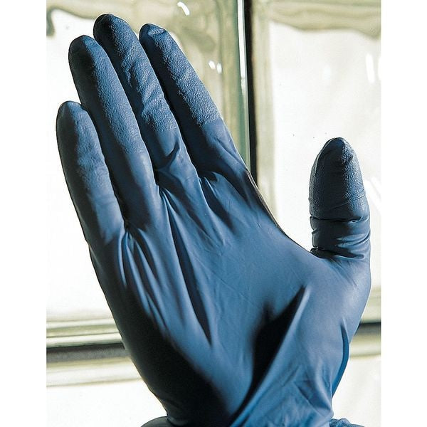 Disposable Nitrile Gloves with Textured Fingertips, Nitrile, Powder-Free, Large (9), Blue, 100 Pack