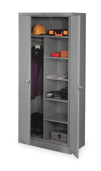 22 ga. ga. Carbon Steel Storage Cabinet, 36 in W, 78 in H, Stationary