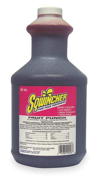 Sports Drink Liquid Concentrate 0.6 oz., Fruit Punch, Pk50
