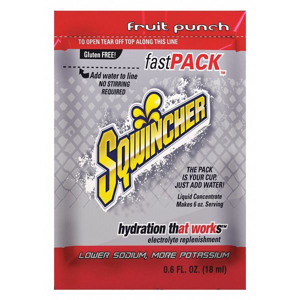 Sports Drink Liquid Concentrate 0.6 oz., Fruit Punch, Pk50