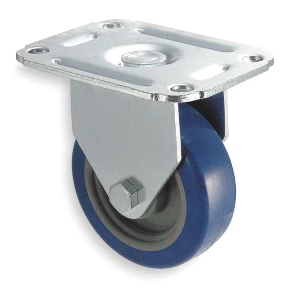 Rigid Plate Caster, Poly, 5 in., 145 lb.