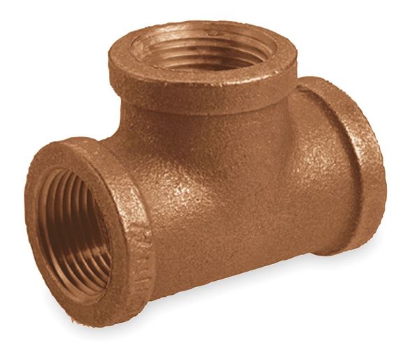 Red Brass Tee, FNPT, 1/8