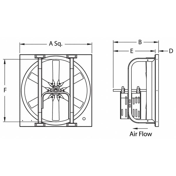 Supply Fan w/Drive Package, Standard Duty, 208-230/440V AC, 30 in Blade Dia, 1/4 HP