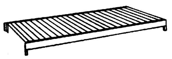 Decking, Ribbed Steel, 60 in W, 36 in D, Gray, Powder Coated Finish, Gauge: 22
