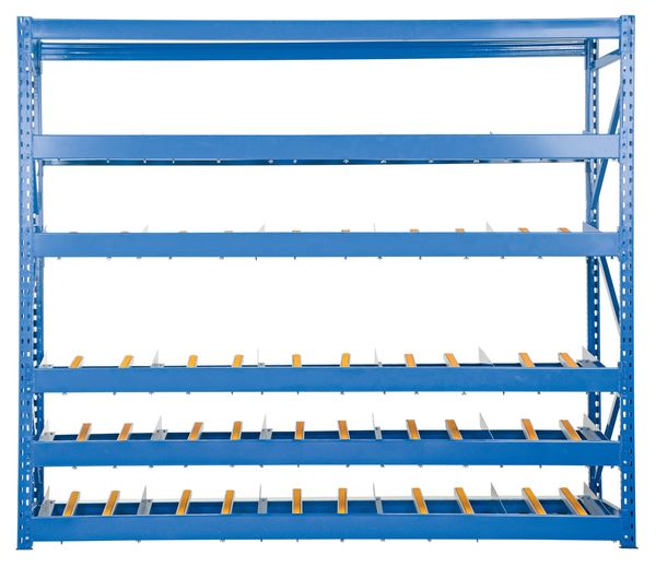 Starter Gravity Flow Rack, 36 in D, 96 in W, 5 Shelves