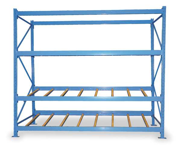 Starter Gravity Flow Rack, 48 in D, 96 in W, 5 Shelves