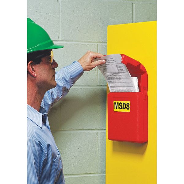 Document Box, 12 1/2 in H x 10 1/4 in W x 2 1/4 in D, Plastic, Includes Mounting Tape & (4) Labels