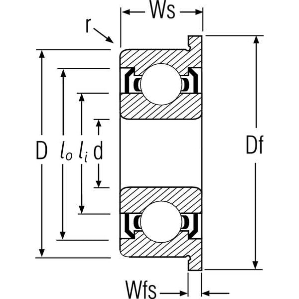 Radial Bearing, DBL Shield, 0.500 In. Bore, Max. RPM: 16, 000 RPM