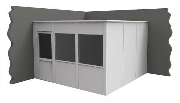 2-Wall Modular In-Plant Office, 8 ft H, 12 ft W, 12 ft D, White