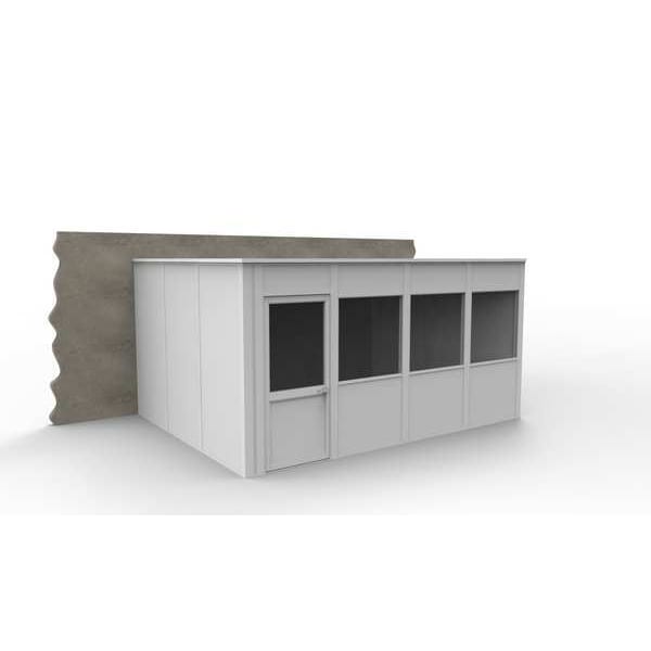 3-Wall Modular In-Plant Office, 8 ft H, 16 ft W, 12 ft D, White