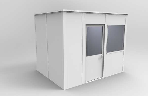 4-Wall Modular In-Plant Office, 8 ft H, 10 ft W, 8 ft D, White