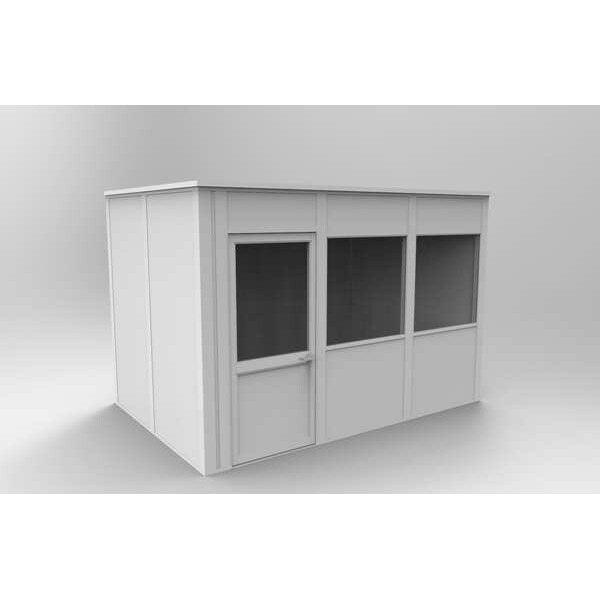 4-Wall Modular In-Plant Office, 8 ft H, 12 ft W, 8 ft D, White