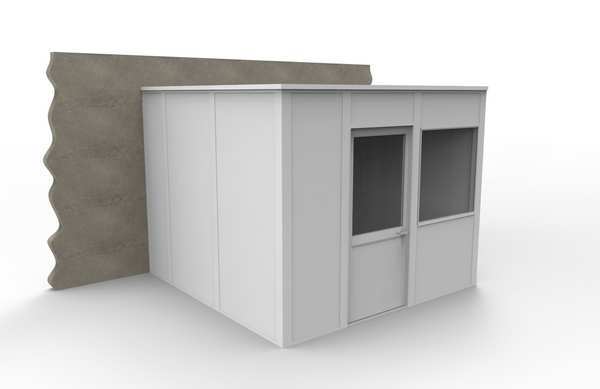 3-Wall Modular In-Plant Office, 8 ft H, 10 ft W, 10 ft D, White