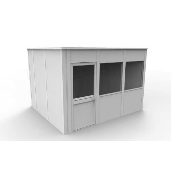 4-Wall Modular In-Plant Office, 8 ft H, 12 ft W, 10 ft D, White