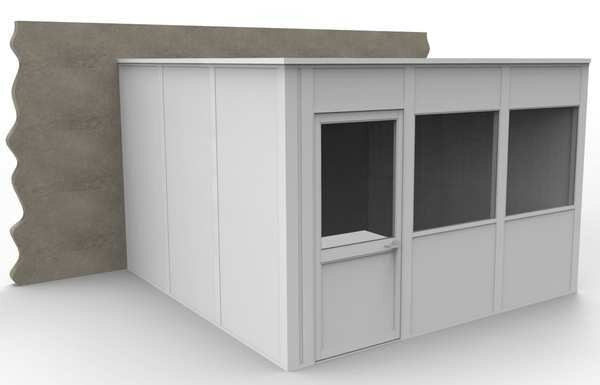 3-Wall Modular In-Plant Office, 8 ft H, 12 ft W, 12 ft D, White