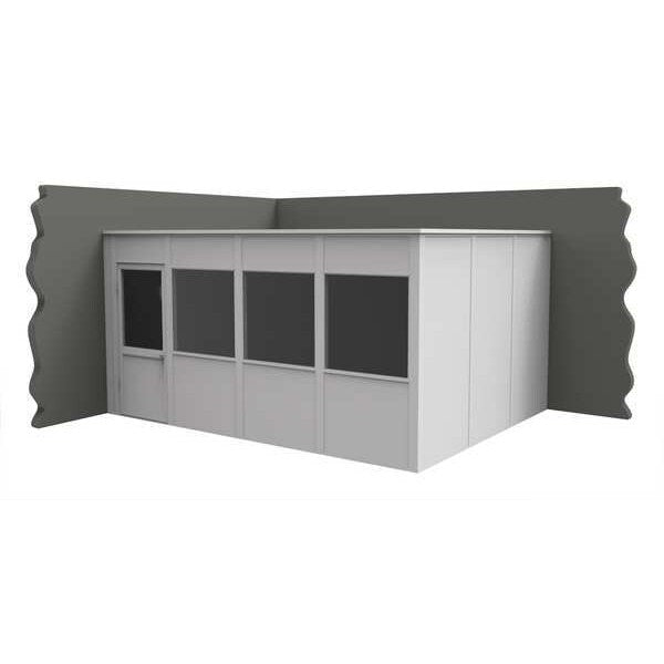 2-Wall Modular In-Plant Office, 8 ft H, 16 ft W, 12 ft D, White