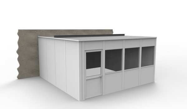 3-Wall Modular In-Plant Office, 8 ft H, 16 ft W, 16 ft D, White