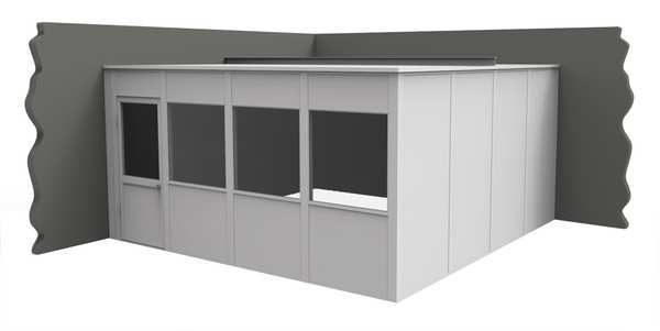 2-Wall Modular In-Plant Office, 8 ft H, 16 ft W, 16 ft D, White